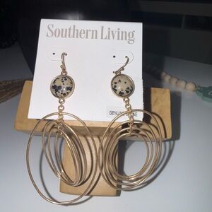 Southern Living Gold and Black Dangle Earrings